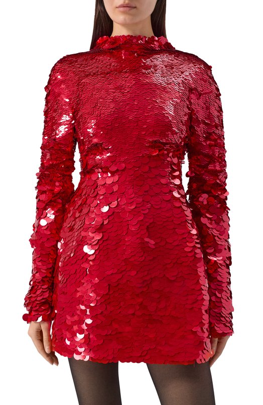 Платье с отделкой пайетками Sportmax TEFRITE04 Красный  TEFRITE04 Фото 3