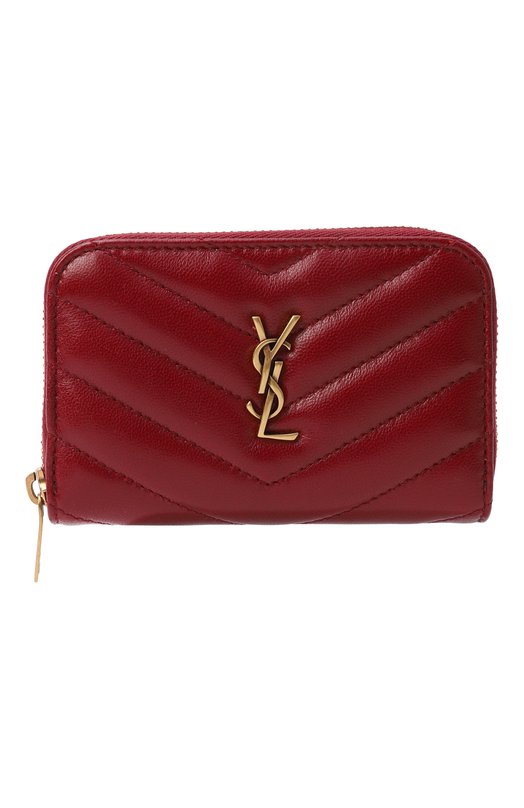 Кожаный кошелек Saint Laurent 863727/AAEAX Красный 863727/AAEAX