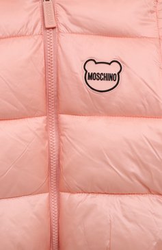 Детского утепленная куртка MOSCHINO светло-розового цвета, арт. MUS02Q/L3A32 | Фото 3 (Нос: Не проставлено; Материал внешний: Синтетический материал; Материал подклада: Хлопок; Материал сплава: Проставлено; Кросс-КТ НВ: Куртки; Ростовка одежда: 12 мес | 80 см, 18 мес | 86 см)