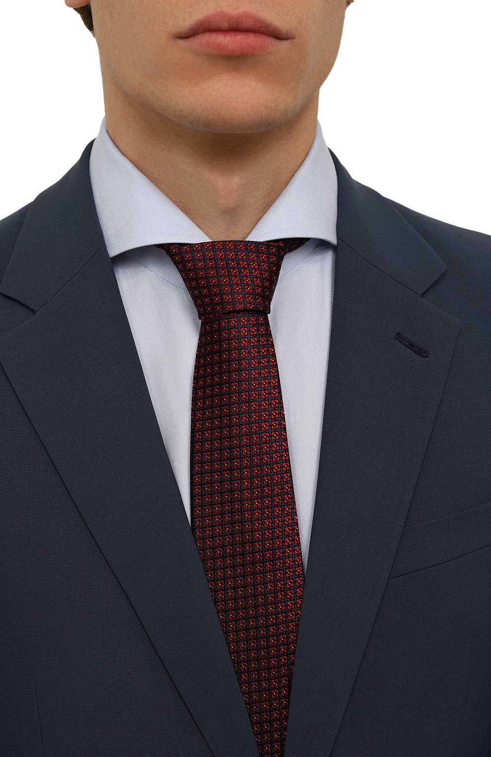 Шелковый галстук KITON красного цвета по цене 29950 руб., арт. UCRVKPC01L5705, фото 2 Шелковый галстук KITON, арт. UCRVKPC01L5705, фото 2