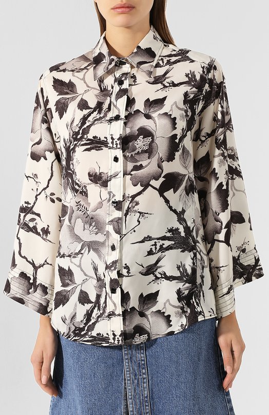 Блузка с принтом McQ Swallow Чёрный, белый, фото 3