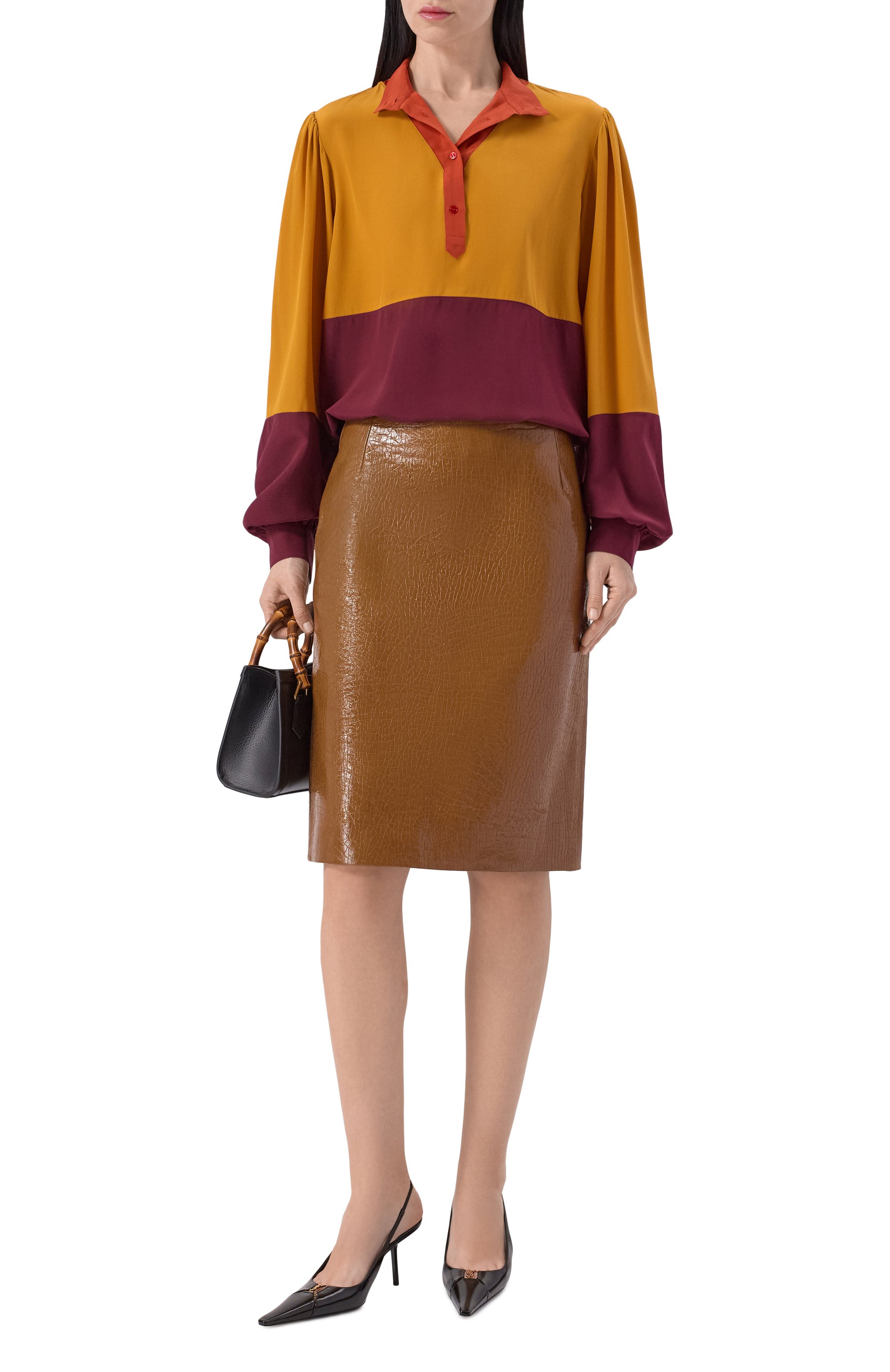 Кожаная юбка GUCCI, арт. 857776/XNBB9, фото 2