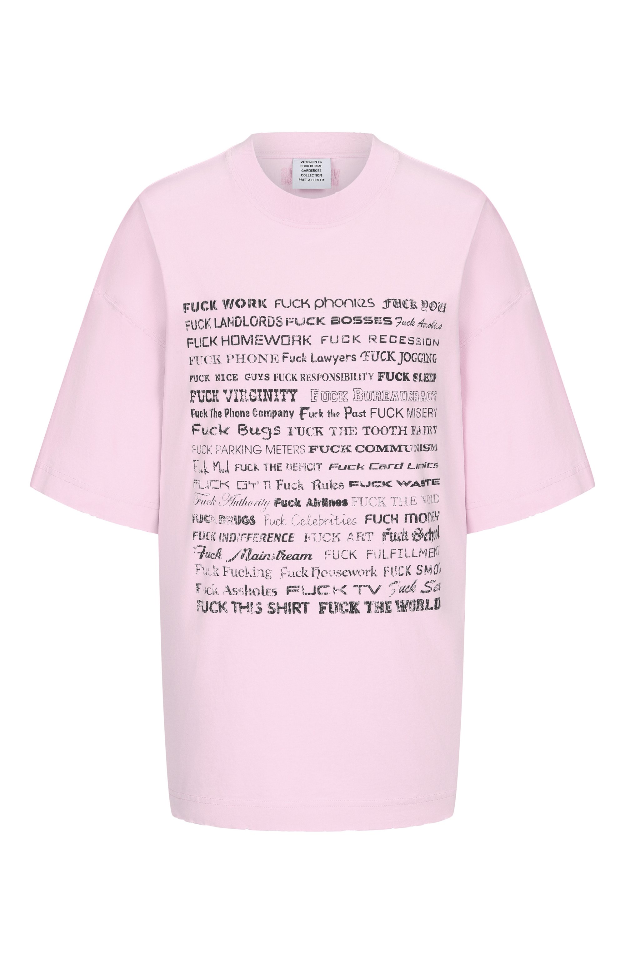 Хлопковая футболка VETEMENTS, арт. ME76TR210PX/1200 LIGHT JERSEY, фото 1