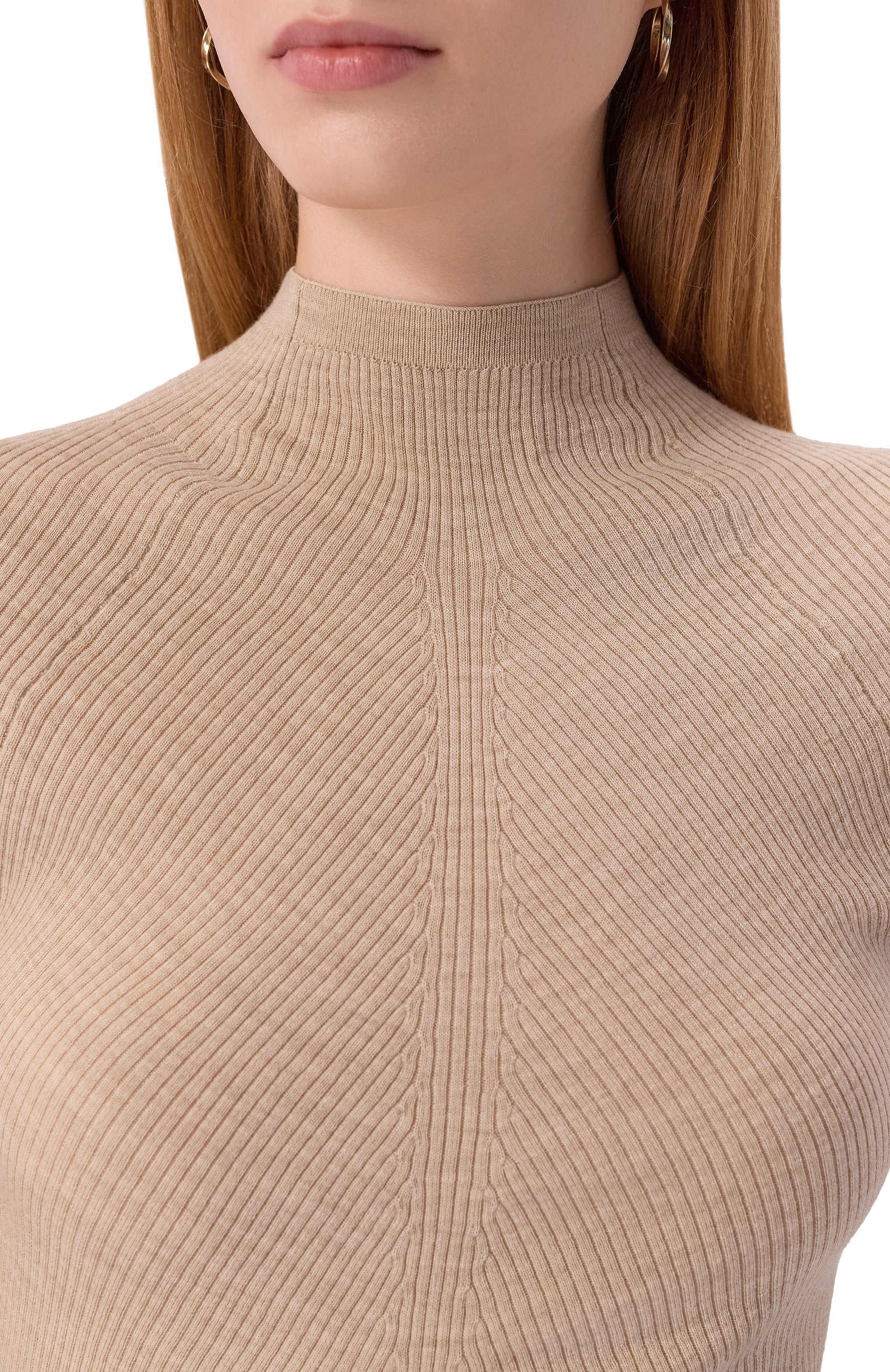 Шерстяной пуловер BOSS бежевого цвета по цене 18350 руб., арт. 50542885, фото 5 Шерстяной пуловер BOSS, арт. 50542885, фото 5