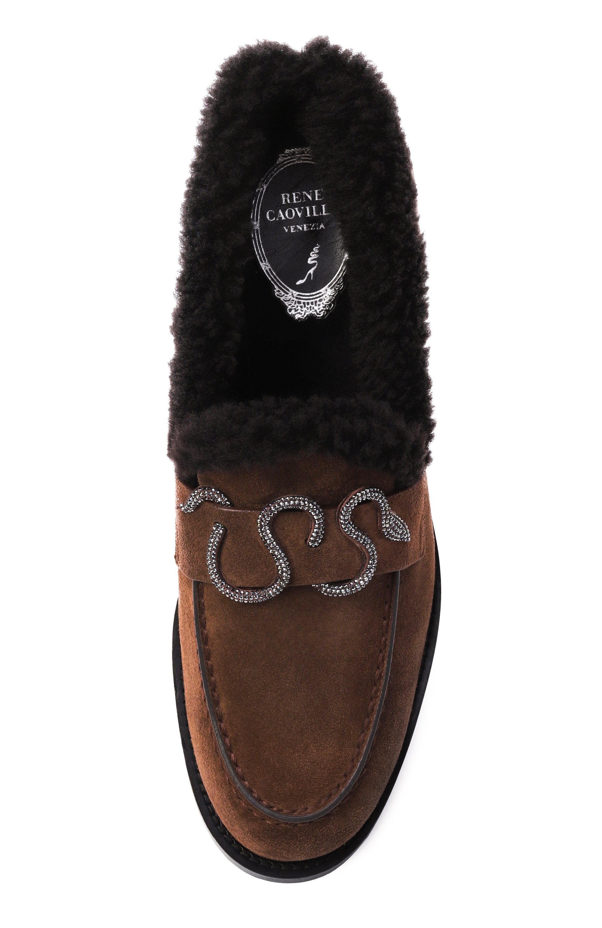 Замшевые лоферы morgana RENE CAOVILLA темно-коричневого цвета по цене 135500 руб., арт. C12635-020/CR01, фото 6 Замшевые лоферы morgana RENE CAOVILLA, арт. C12635-020/CR01, фото 6