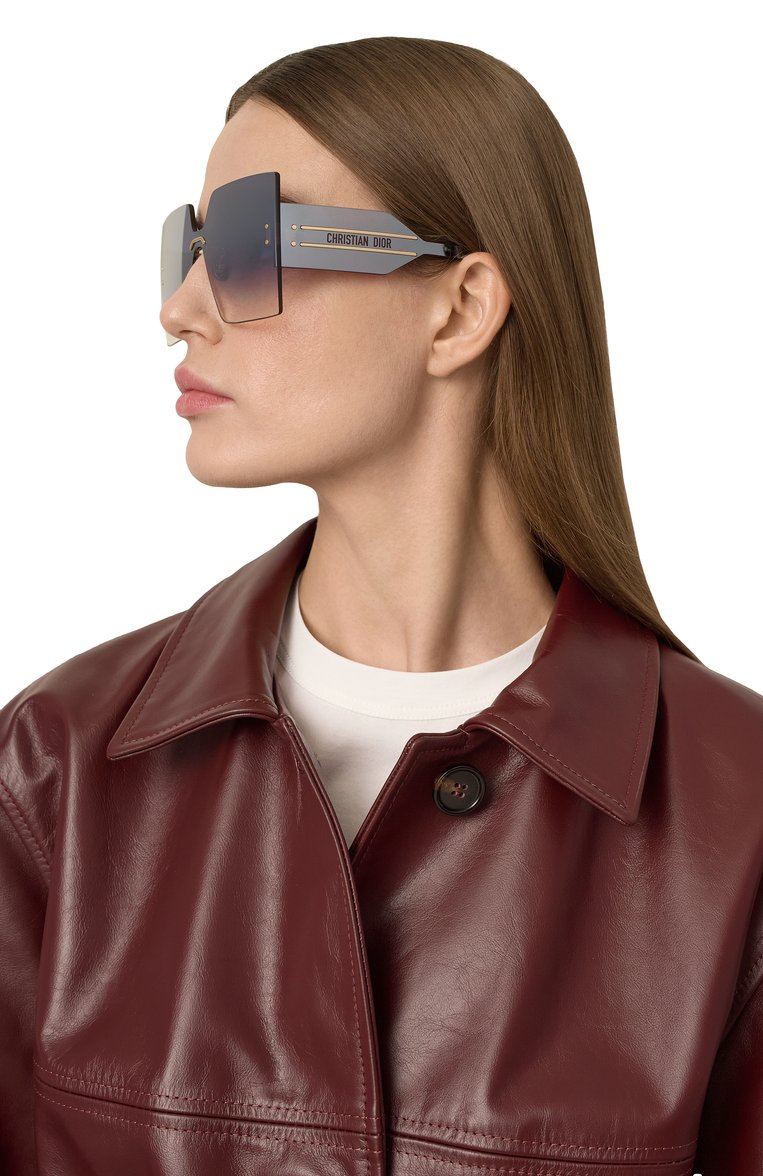 Женские солнцезащитные очки DIOR EYEWEAR серебряного цвета, арт. DI0RCLUB M5U B0A6 | Фото 2 (Нос: Не проставлено; Региональные ограничения белый список (Axapta Mercury): Не проставлено; Материал: Пластик; Тип очков: С/з; Оптика Гендер: оптика-женское; Очки форма: Квадратные, Безоправные)