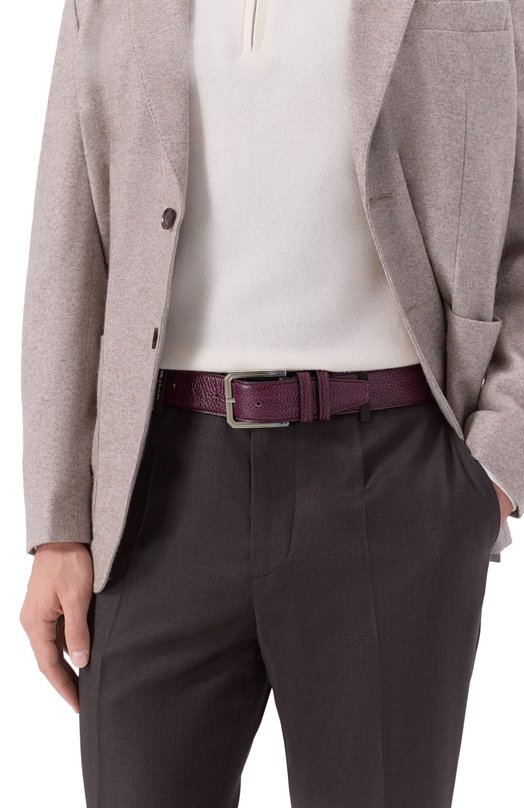 Кожаный ремень Kiton USC23PN0012609 Бордовый  USC23PN0012609 Фото 2