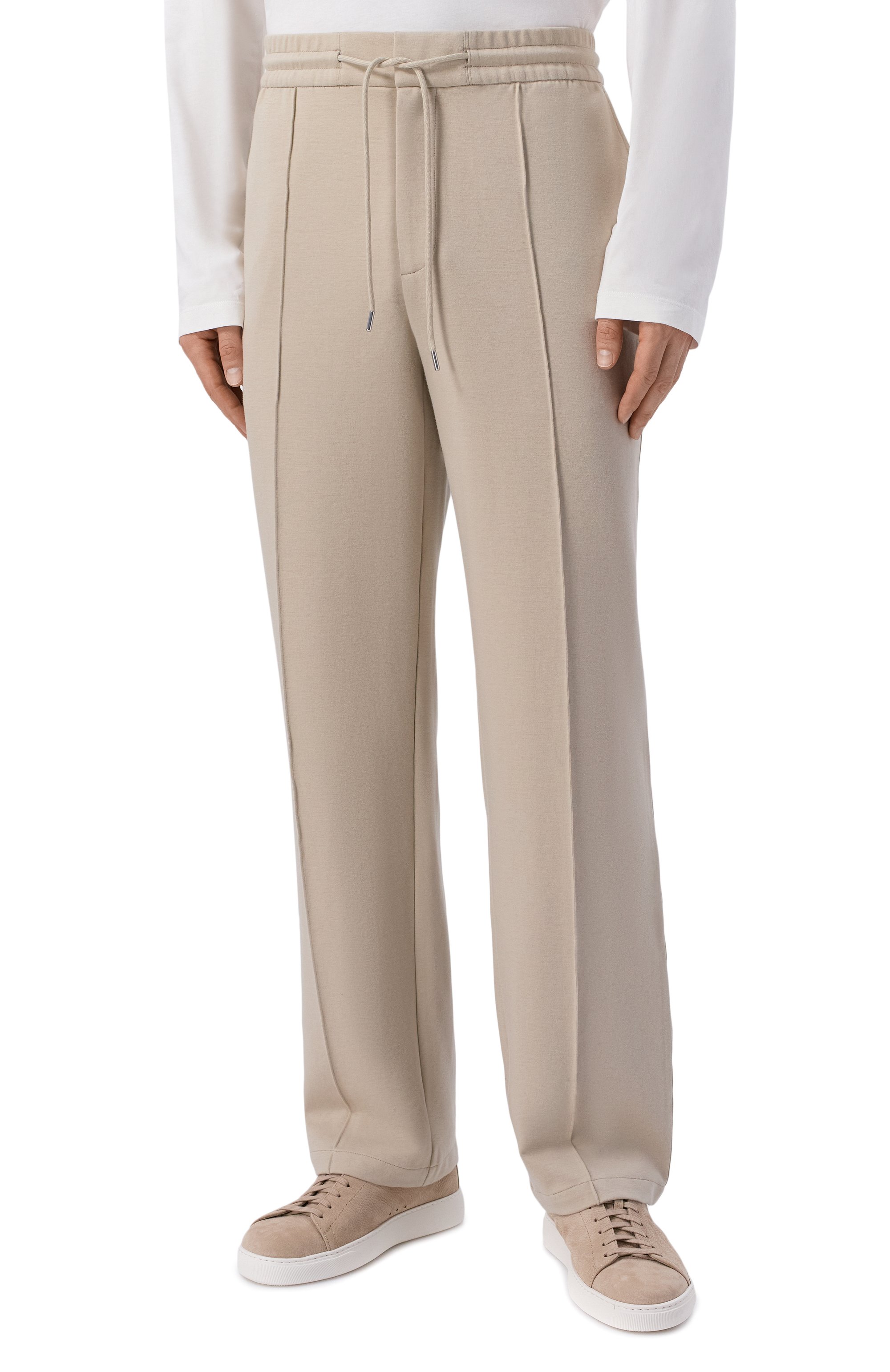 Хлопковые брюки 12 STOREEZ бежевого цвета по цене 18000 руб., арт. 136583, фото 3 Хлопковые брюки 12 STOREEZ, арт. 136583, фото 3