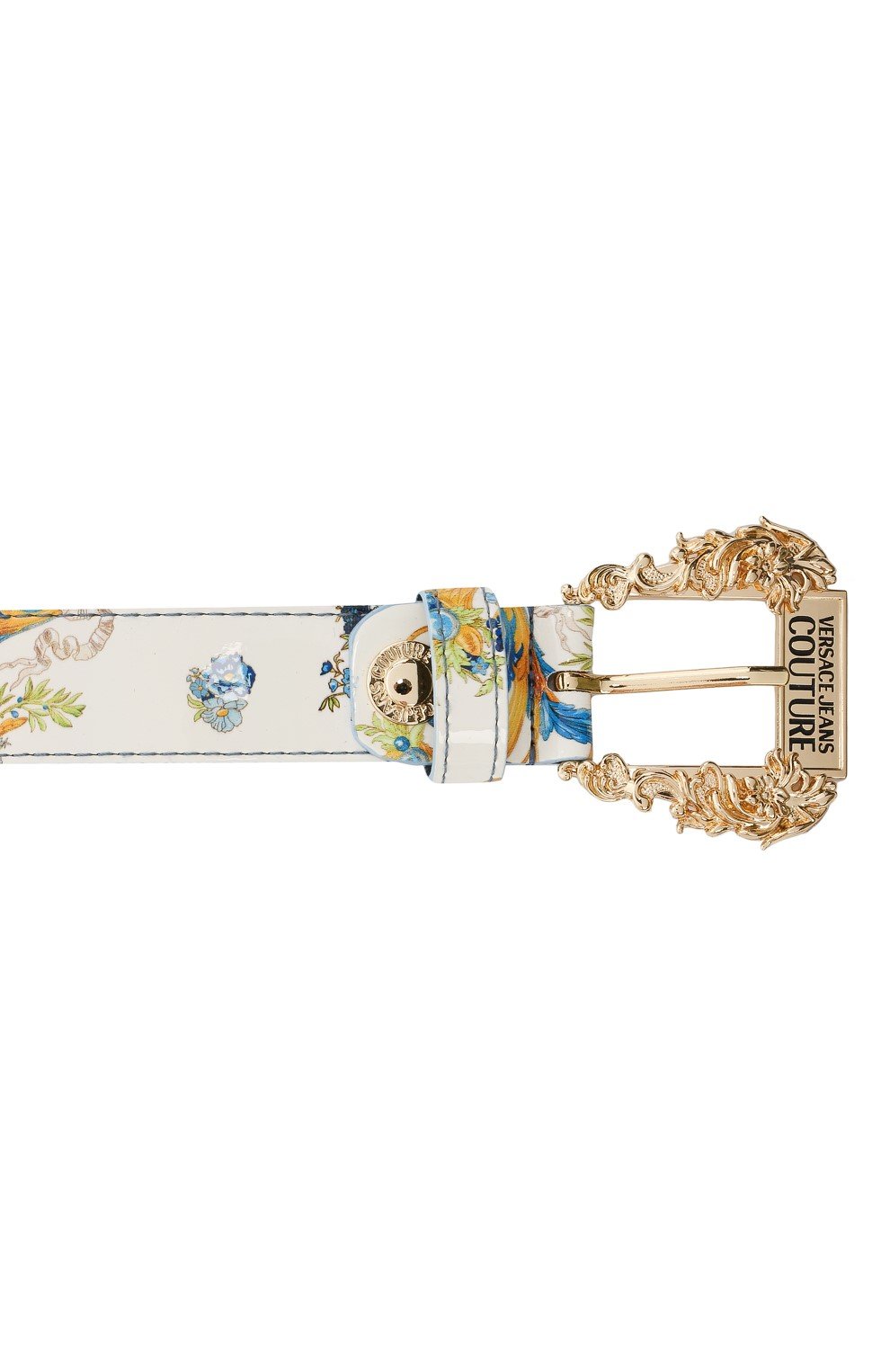 Ремень VERSACE JEANS COUTURE белого цвета по цене 14650 руб., арт. D8VWAF01-LINEA CINTURE D0NNA DIS. 1/71877, фото 3 Ремень VERSACE JEANS COUTURE, арт. D8VWAF01-LINEA CINTURE D0NNA DIS. 1/71877, фото 3