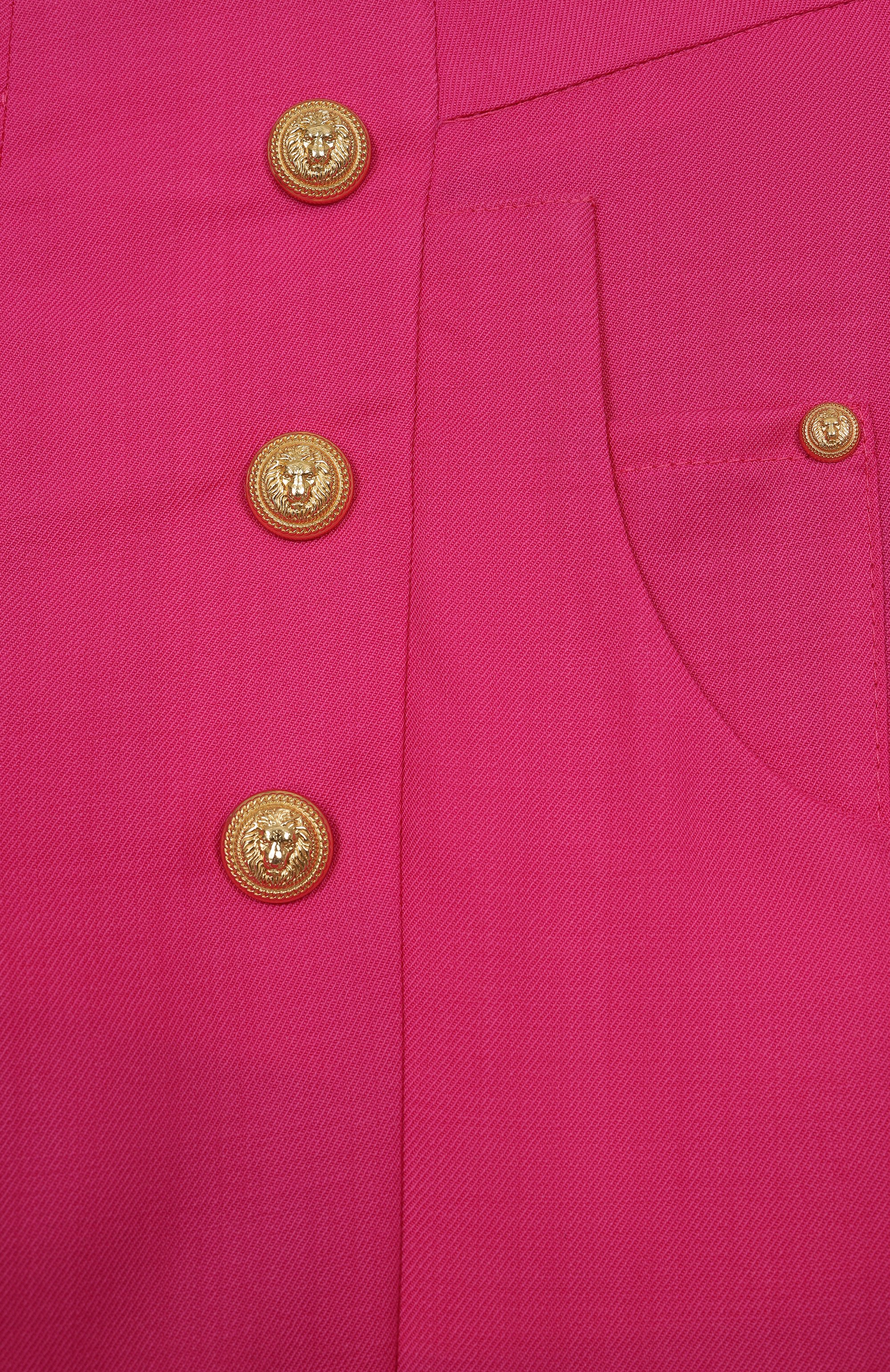 Шерстяные брюки BALMAIN фуксия цвета по цене 54800 руб., арт. BW6A40, фото 3 Шерстяные брюки BALMAIN, арт. BW6A40, фото 3