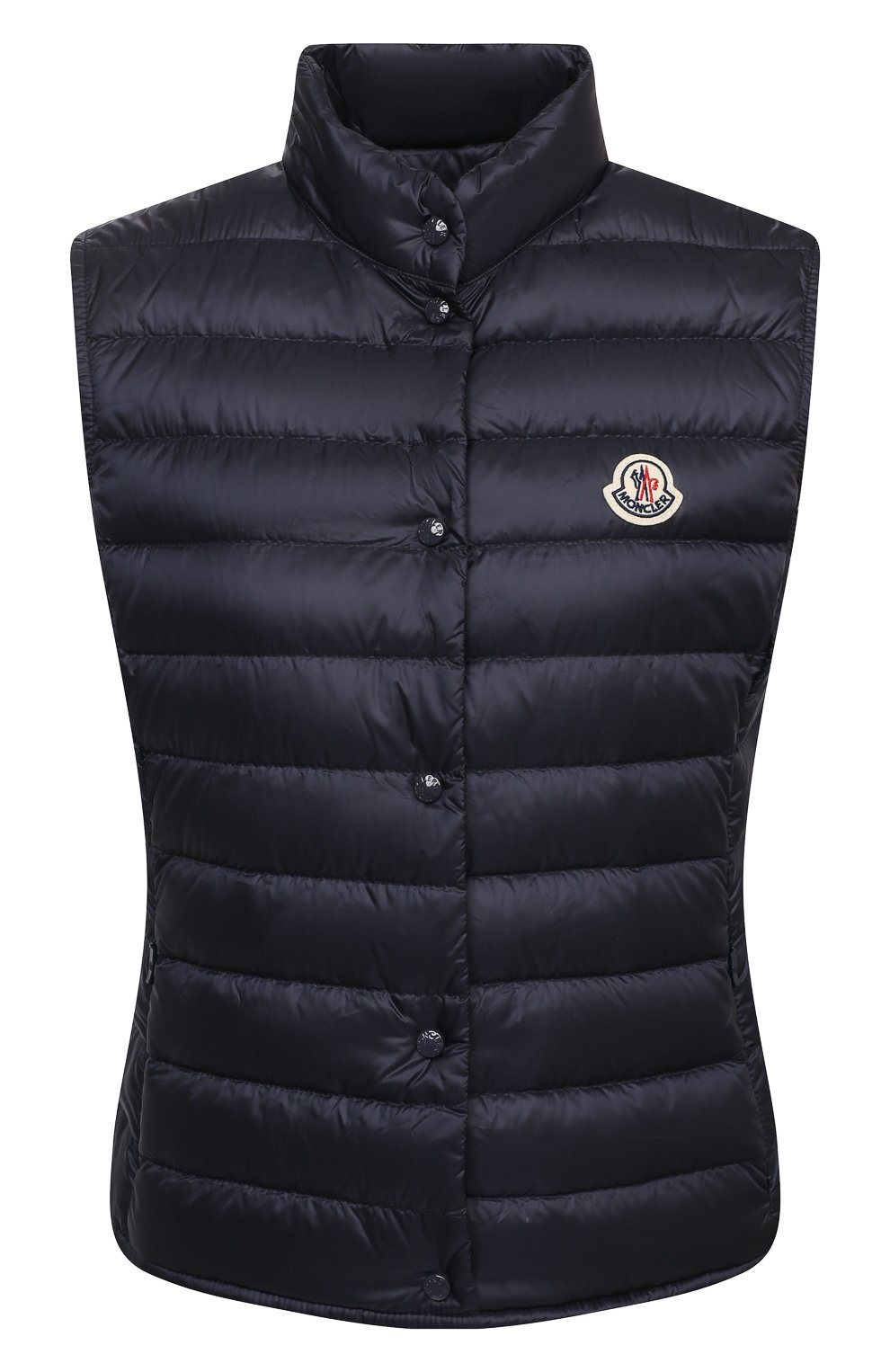 Пуховый жилет MONCLER темно-синего цвета по цене 64400 руб., арт. G1-093-1A102-00-53048, фото 1 Пуховый жилет MONCLER, арт. G1-093-1A102-00-53048, фото 1