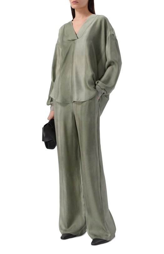 Шелковые брюки Lorena Antoniazzi P2657PA31A/5218 Зелёный  P2657PA31A/5218 Фото 2