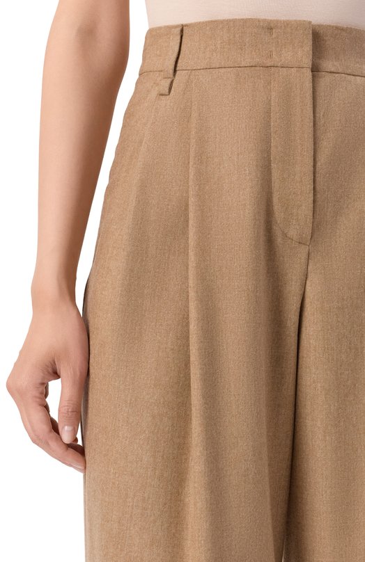 Брюки из шерсти и кашемира Emporio Armani EW002215/TE10537/01002 Бежевый  EW002215/TE10537/01002 Фото 5