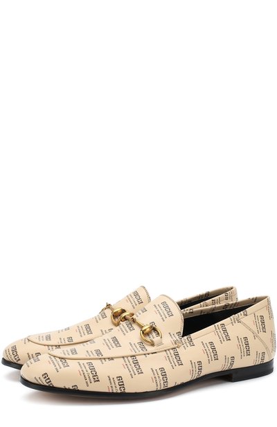Кожаные лоферы с мягким задником и пряжкой-трензелем GUCCI, арт. 407314/0PI00, фото 1
