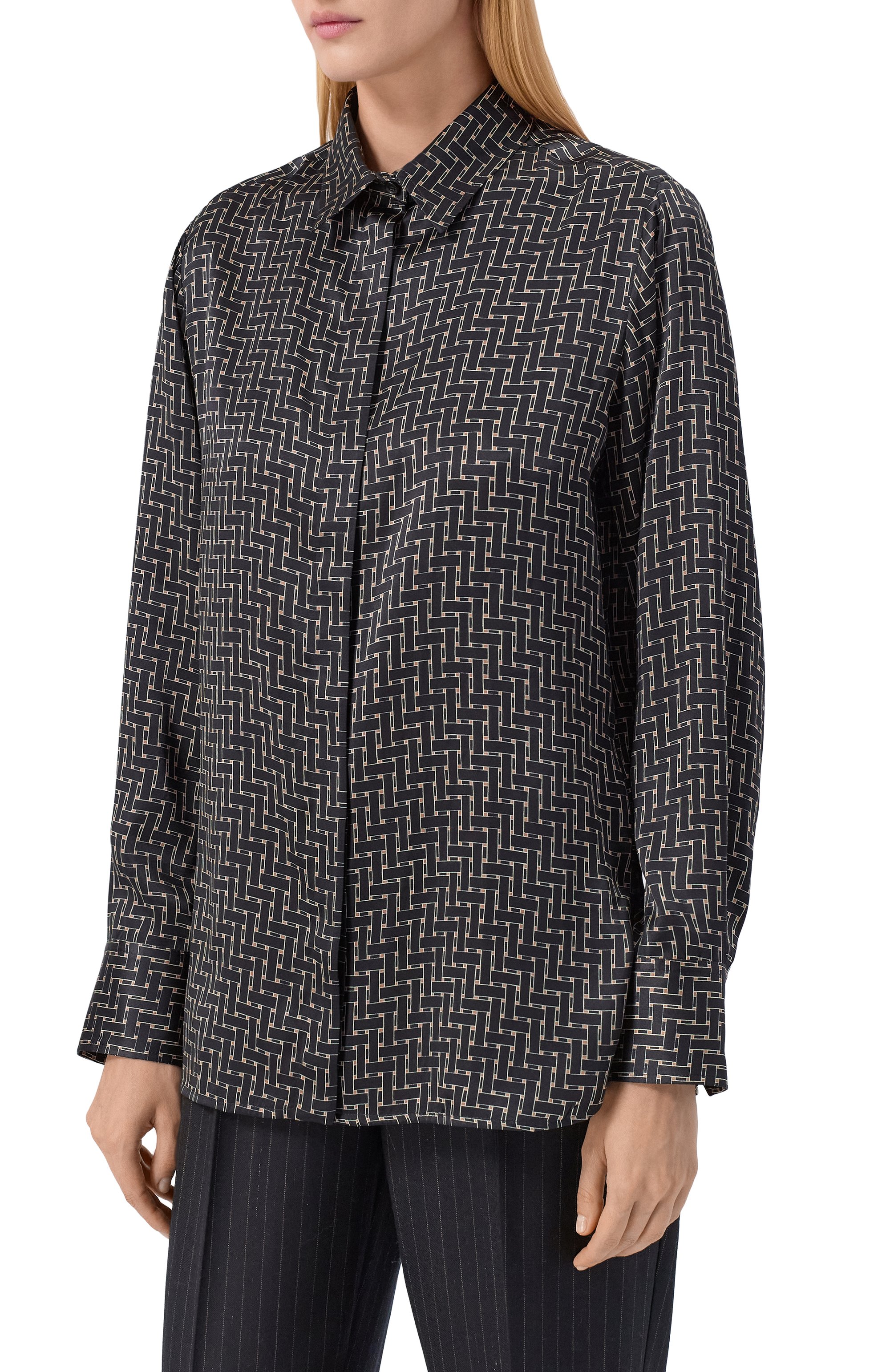 Шелковая блузка KITON, арт. D48407K0561E05, фото 3