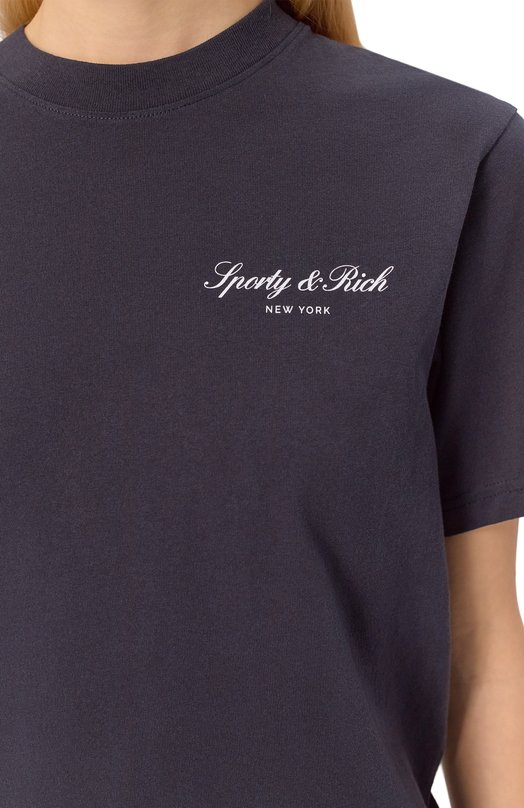 Хлопковая футболка Sporty and Rich T004360329BA01 Чёрный  T004360329BA01 Фото 5