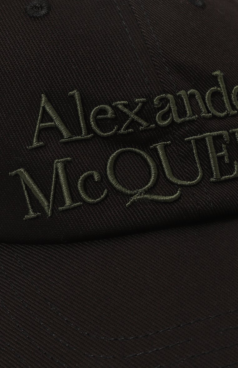 Мужская хлопковая бейсболка ALEXANDER MCQUEEN черного цвета, арт. 688658/4105Q | Фото 4 (Материал сплава: Проставлено; Материал: Текстиль, Хлопок; Нос: Не проставлено)