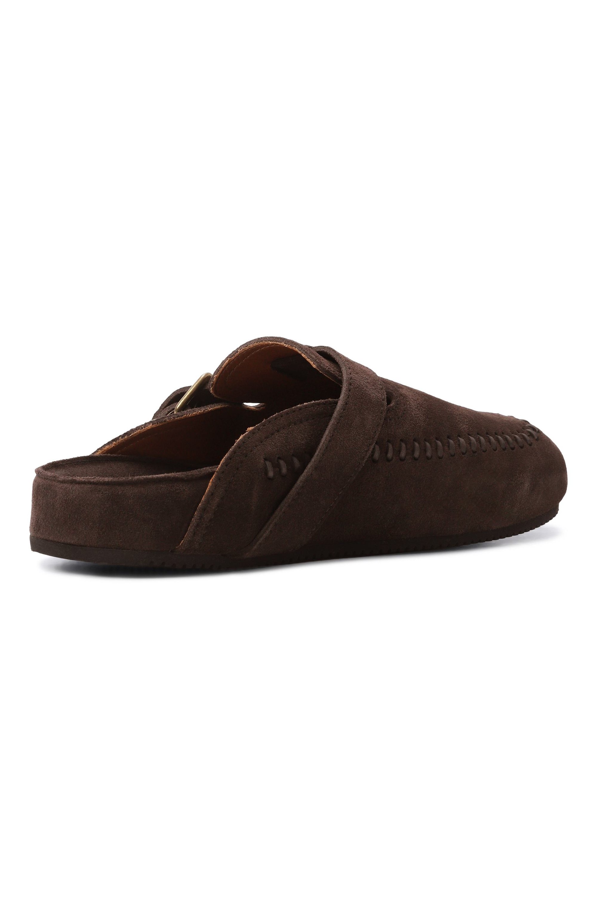 Замшевые сабо poggio BUTTERO темно-коричневого цвета по цене 52050 руб., арт. B11940/SUEDE CALFSKIN, фото 4 Замшевые сабо poggio BUTTERO, арт. B11940/SUEDE CALFSKIN, фото 4