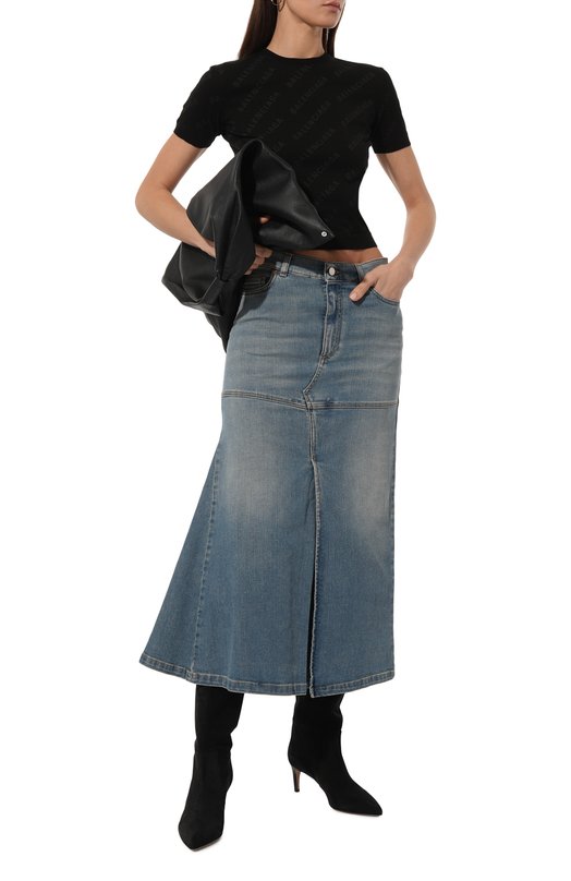 Хлопковый топ Balenciaga 747259/T3277 Чёрный  747259/T3277 Фото 2