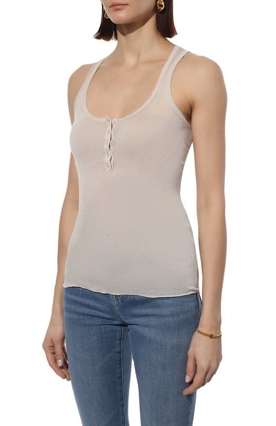 Хлопковая майка ISABEL MARANT ETOILE кремового цвета по цене 15300 руб., арт. TS0770-22P060E/L0UISALIC, фото 3 Хлопковая майка ISABEL MARANT ETOILE, арт. TS0770-22P060E/L0UISALIC, фото 3