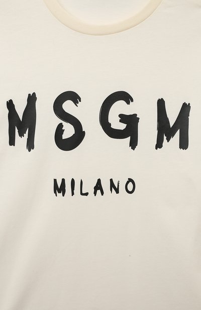 Хлопковая футболка MSGM KIDS, арт. MS029372, фото 3