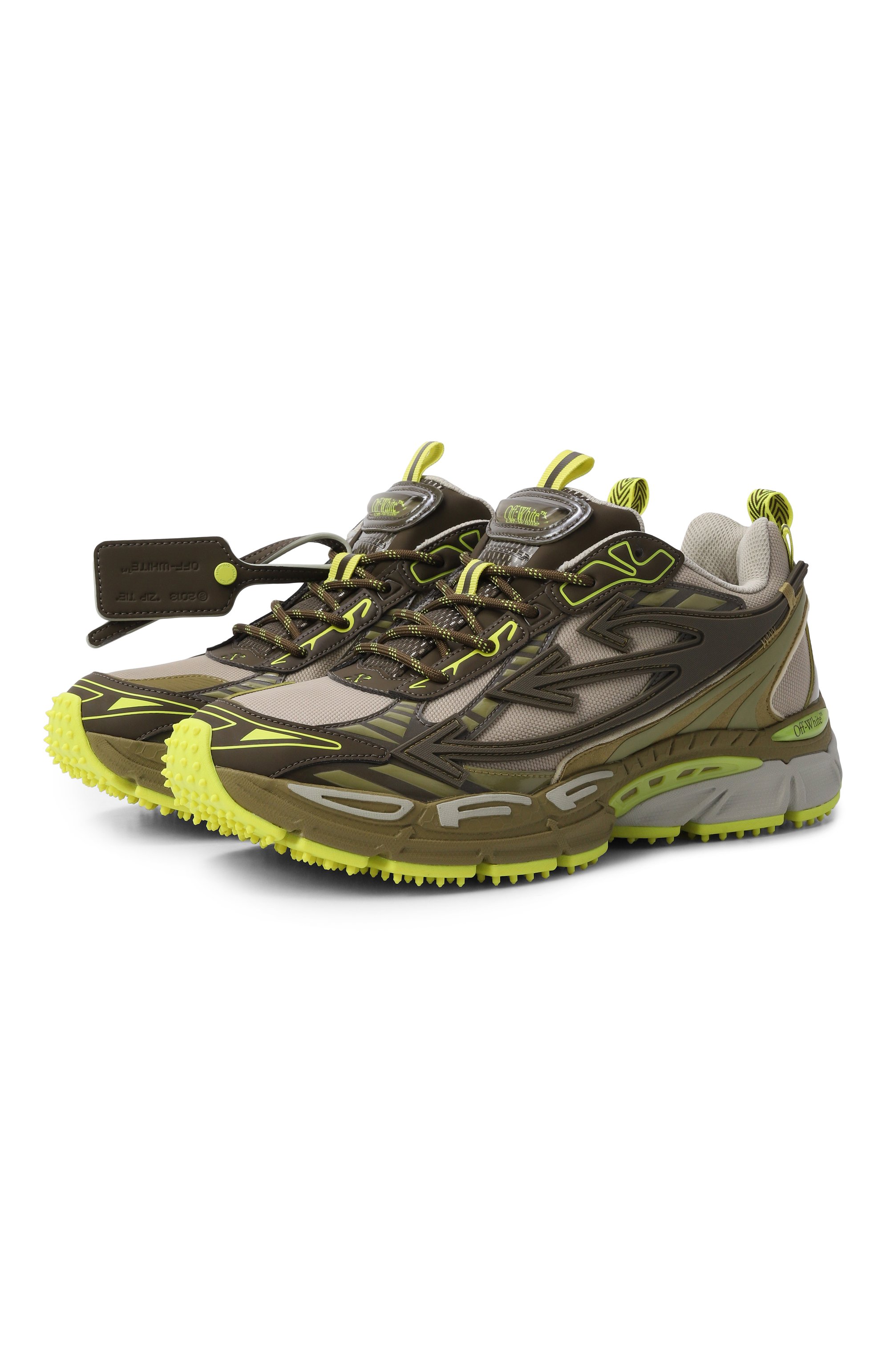 Кроссовки be right back OFF-WHITE хаки цвета по цене 64950 руб., арт. 0MIA295F25FAB0025058, фото 1 Кроссовки be right back OFF-WHITE, арт. 0MIA295F25FAB0025058, фото 1