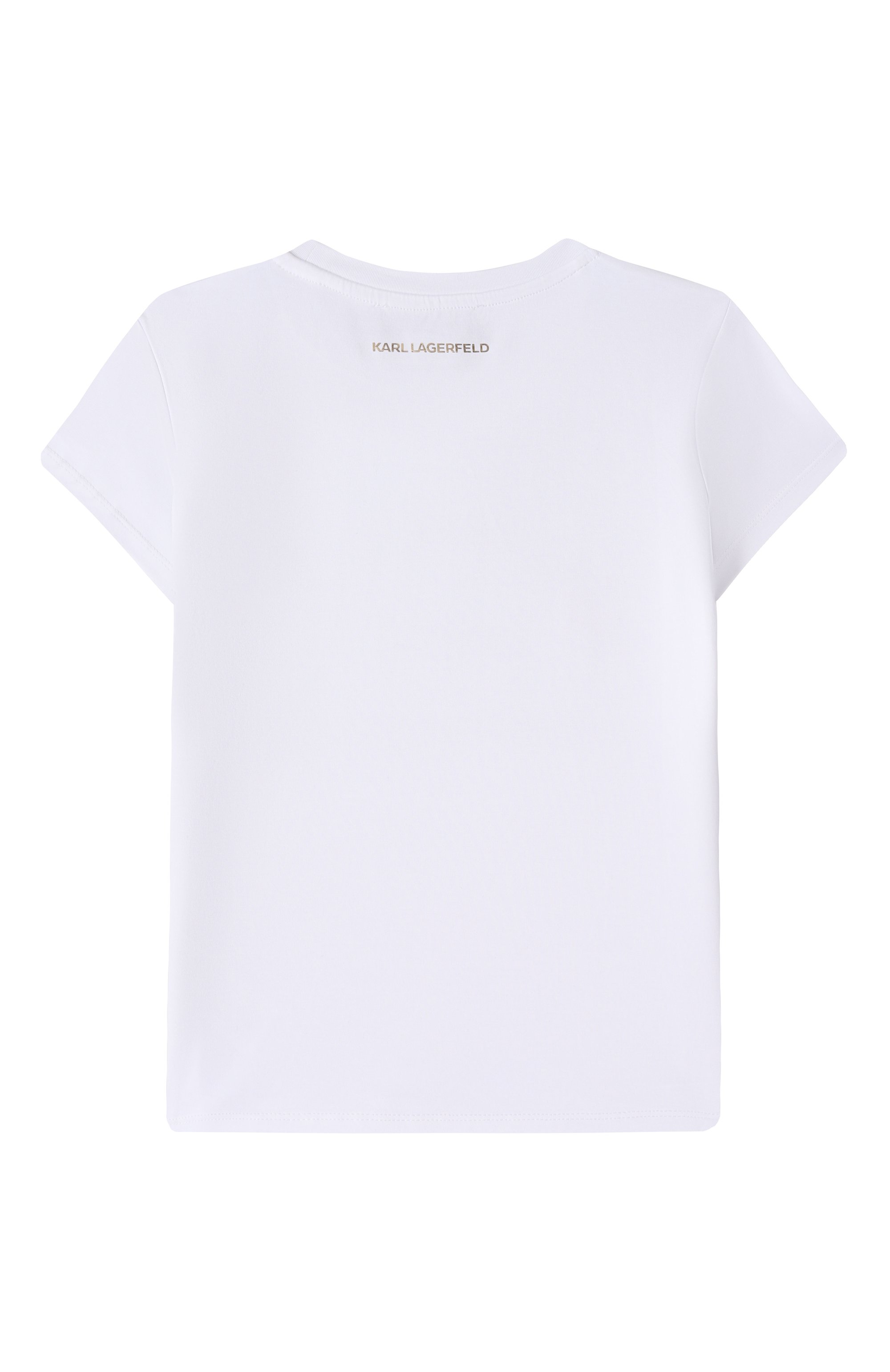 Хлопковая футболка KARL LAGERFELD KIDS белого цвета по цене 8755 руб., арт. Z30447, фото 2 Хлопковая футболка KARL LAGERFELD KIDS, арт. Z30447, фото 2