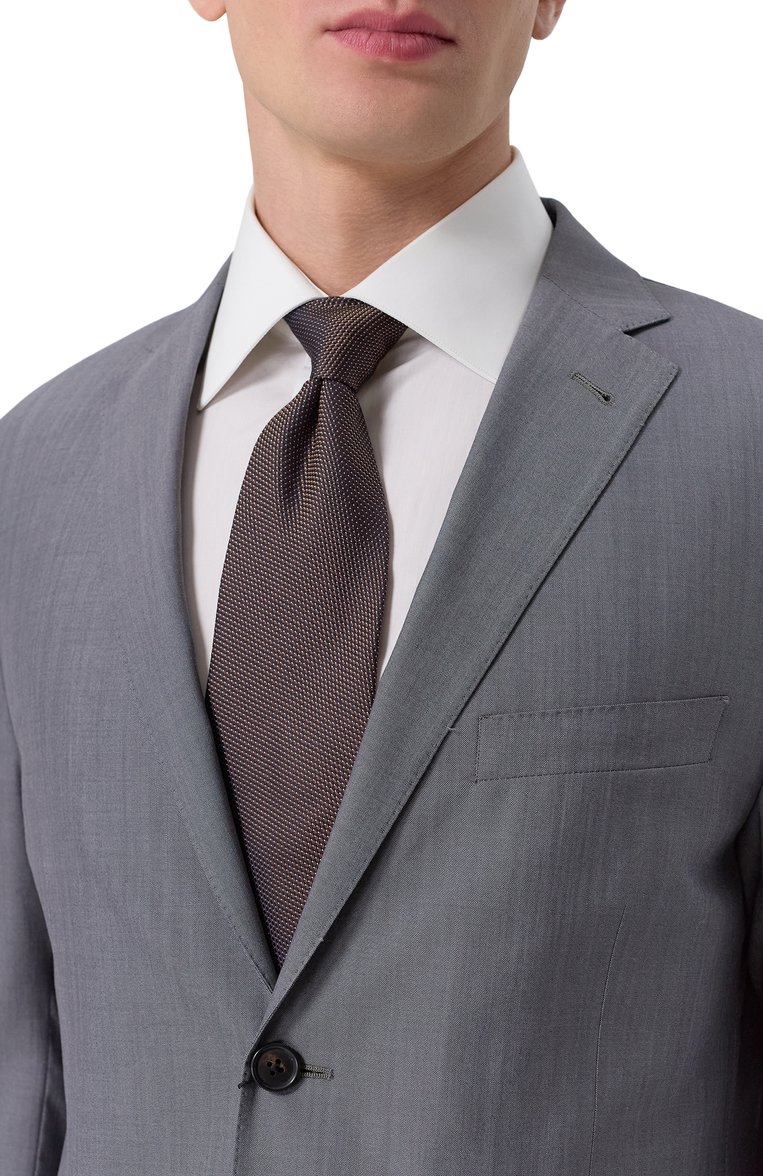 Мужской шерстяной костюм CORNELIANI серого цвета, арт. 256005-2518414_SET | Фото 8 (Материал внешний: Шерсть; Рукава: Длинные; Стили: Классический; Костюмы М: Однобортный)