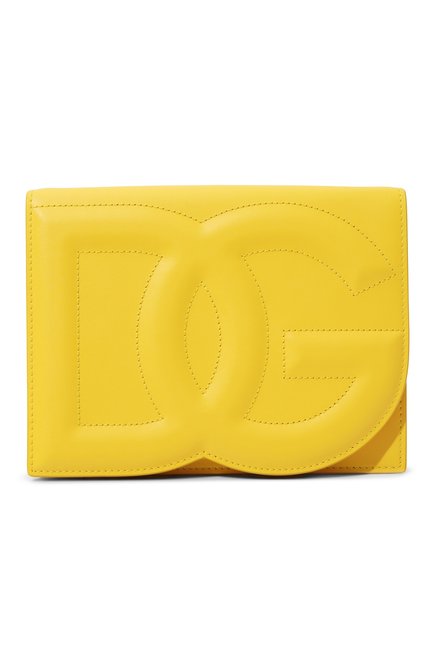 Женская сумка dg logo DOLCE & GABBANA желтого цвета, арт. BB9287_BE9287/AW576 | Фото 1 (Материал сплава: Проставлено; Ремень/цепочка: На ремешке; Материал: Натуральная кожа; Драгоценные камни: Проставлено; Размер: mini)