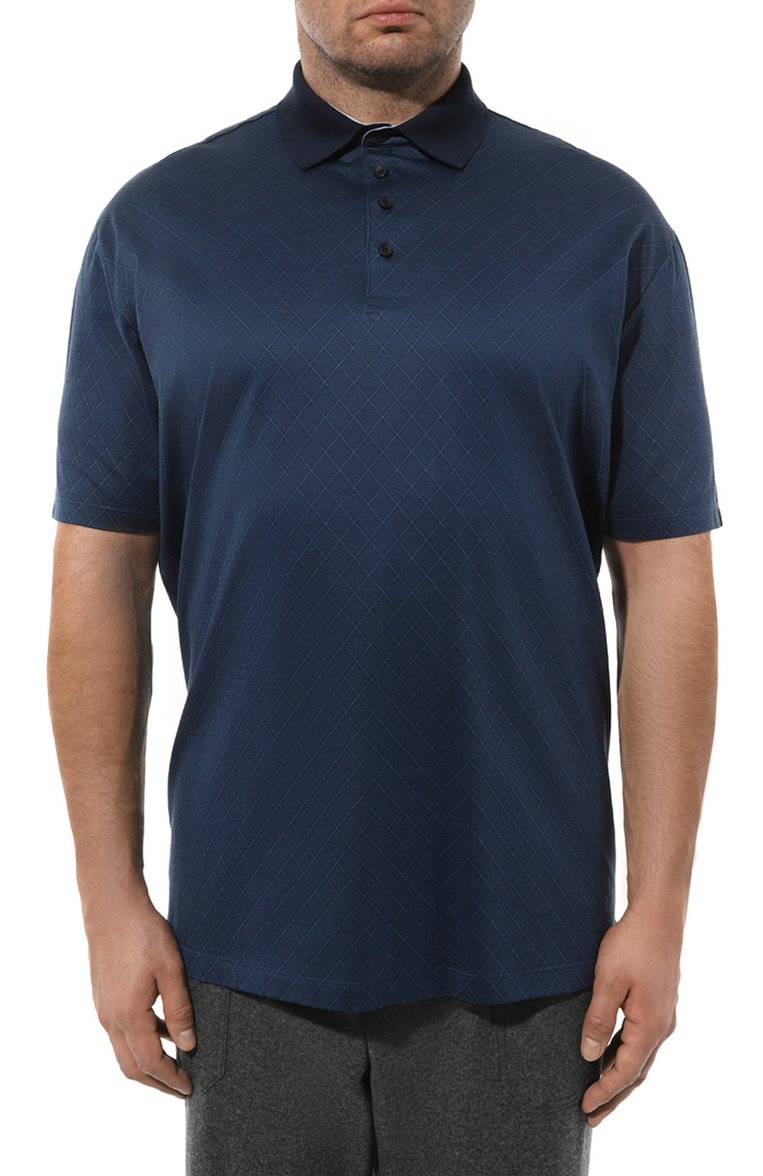 Мужское хлопковое поло PAUL&SHARK темно-синего цвета, арт. 24411293/3XL-6XL | Фото 3 (Материал внешний: Хлопок; Рукава: Короткие; Длина (для топов): Удлиненные; Стили: Кэжуэл; Застежка: Пуговицы; Принт: Без принта; Мужское Кросс-КТ: Футболка-одежда; Автоматизация состава: Проставлено; Автоматизация ТО: Проставлено)