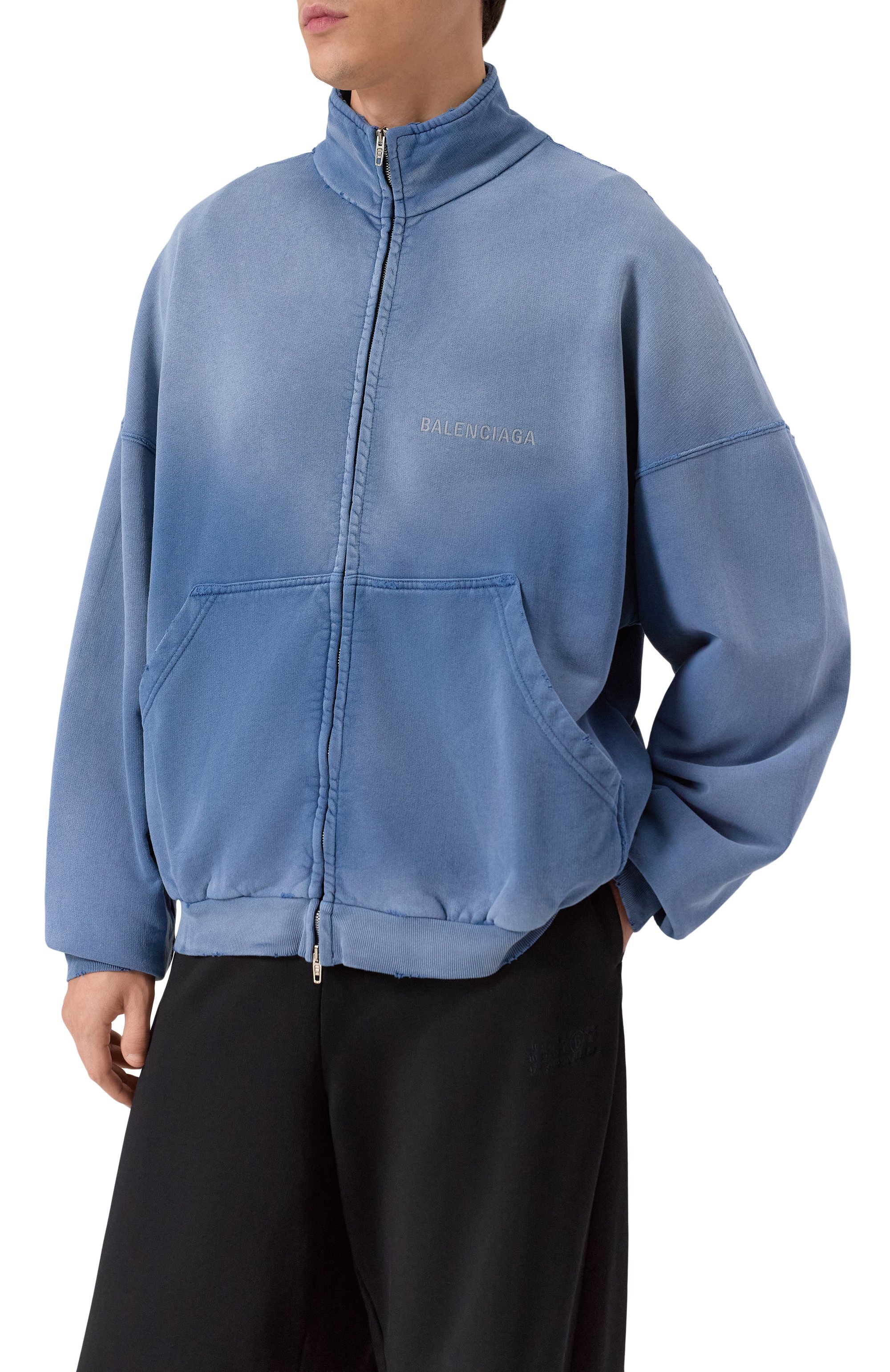 Хлопковая толстовка BALENCIAGA синего цвета по цене 189000 руб., арт. 836853/TSVP1, фото 3 Хлопковая толстовка BALENCIAGA, арт. 836853/TSVP1, фото 3