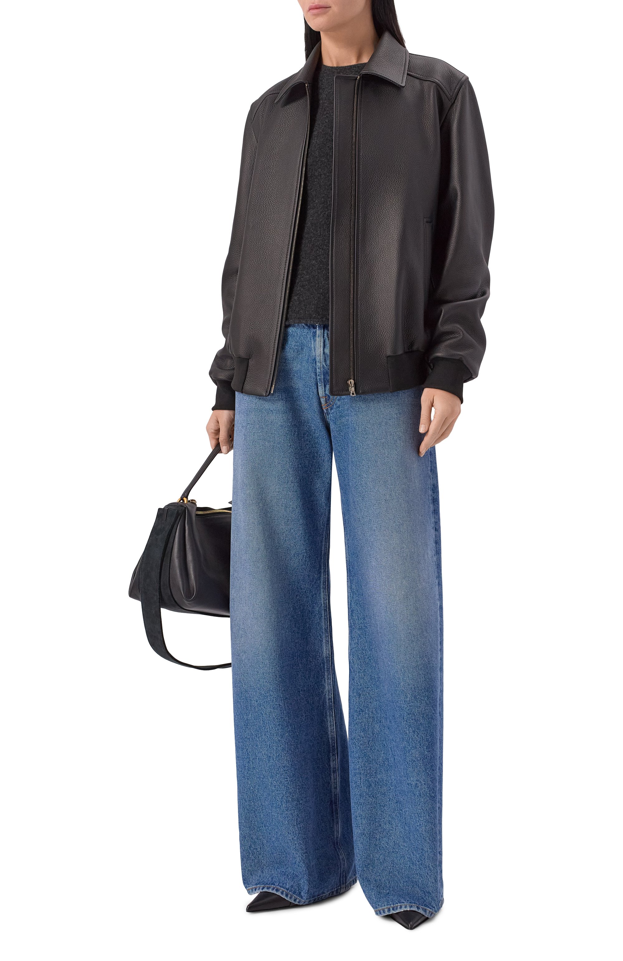 Кожаный бомбер MASLOV черного цвета по цене 275000 руб., арт. SMB63, фото 2 Кожаный бомбер MASLOV, арт. SMB63, фото 2