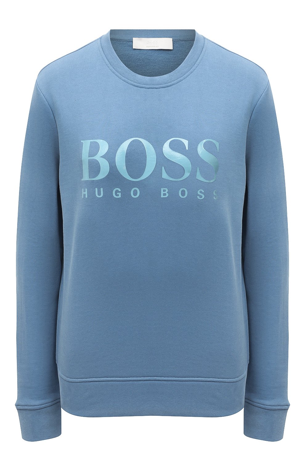 Хлопковый свитшот BOSS голубого цвета по цене 12900 руб., арт. 50457364, фото 1 Хлопковый свитшот BOSS, арт. 50457364, фото 1