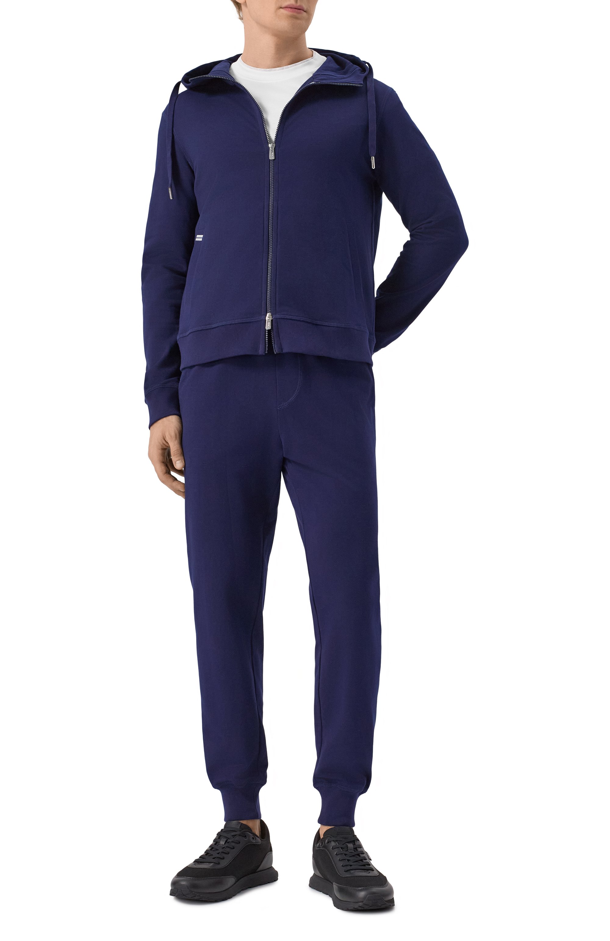 Хлопковая толстовка FEDELI темно-синего цвета по цене 73900 руб., арт. 8UE00642, фото 2 Хлопковая толстовка FEDELI, арт. 8UE00642, фото 2