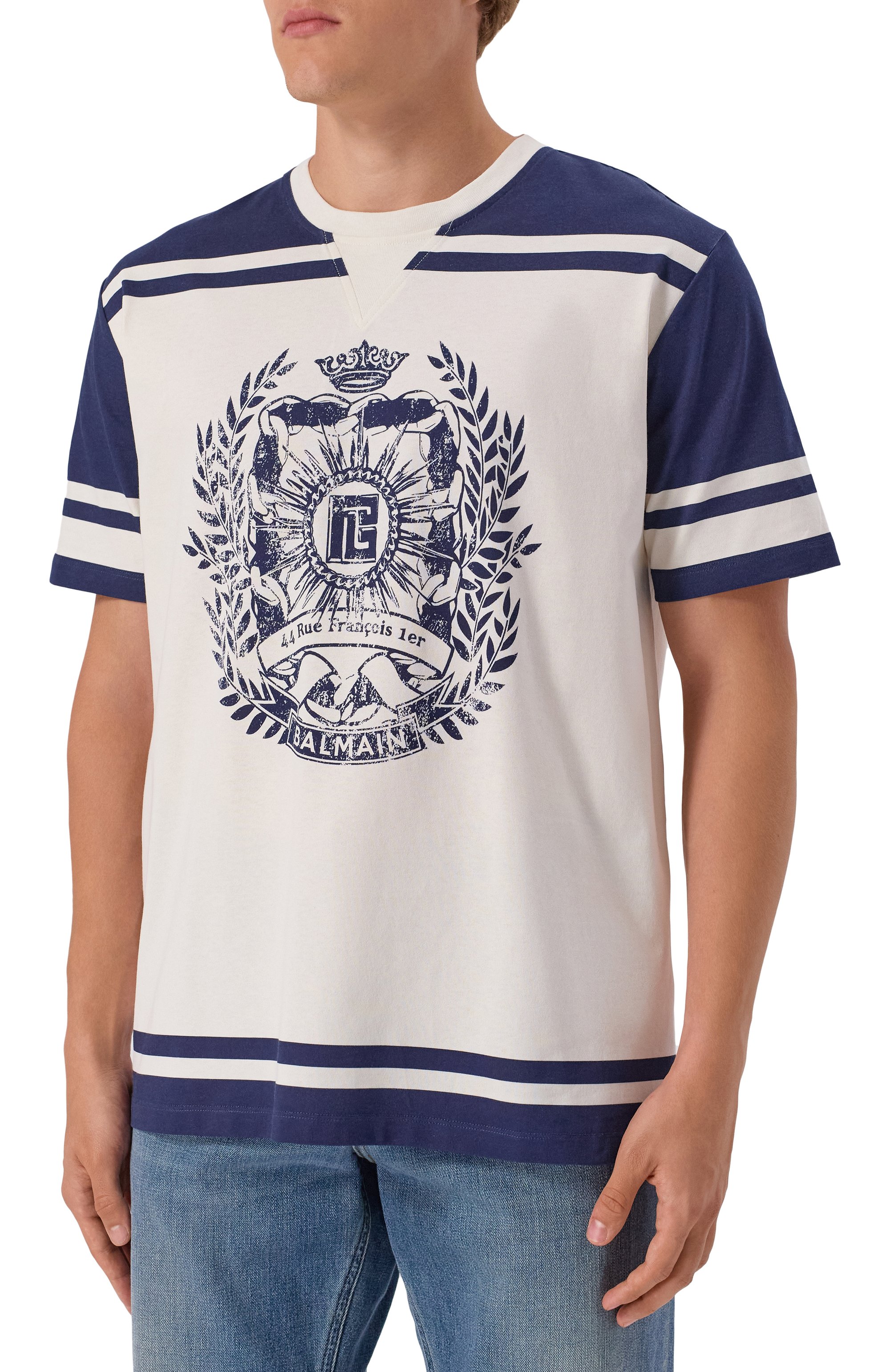 Хлопковая футболка BALMAIN, арт. FH1EG155/GE96, фото 3