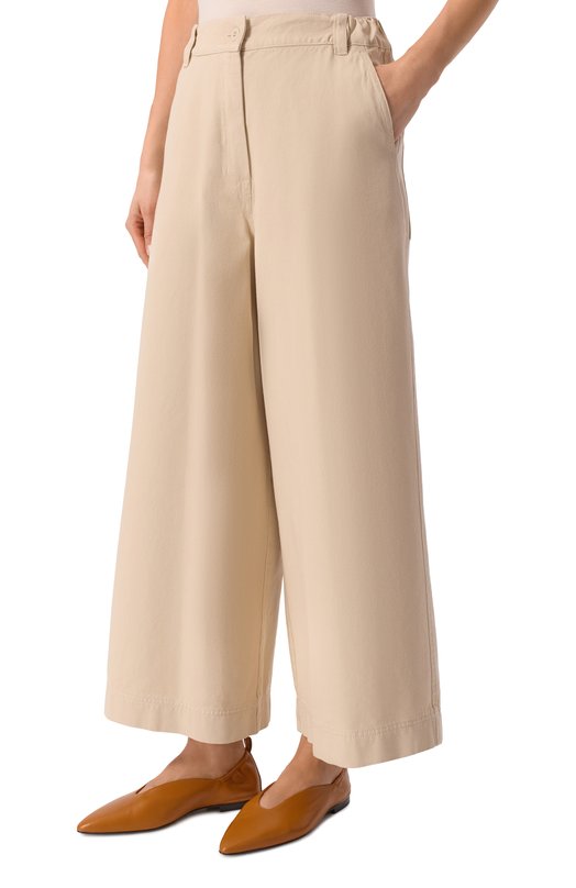 Хлопковые брюки Weekend Max Mara ARIETE Бежевый  ARIETE Фото 3