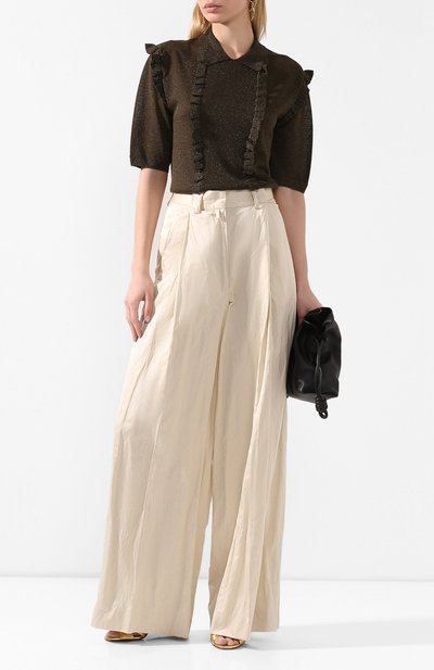 Пуловер из вискозы DRIES VAN NOTEN хаки цвета по цене 45200 руб., арт. 201-11219-9700, фото 2 Пуловер из вискозы DRIES VAN NOTEN, арт. 201-11219-9700, фото 2