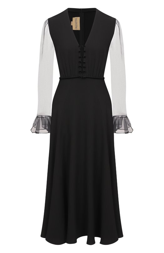 Шелковое платье Valentino 7B3VADU0/1MM Чёрный 7B3VADU0/1MM