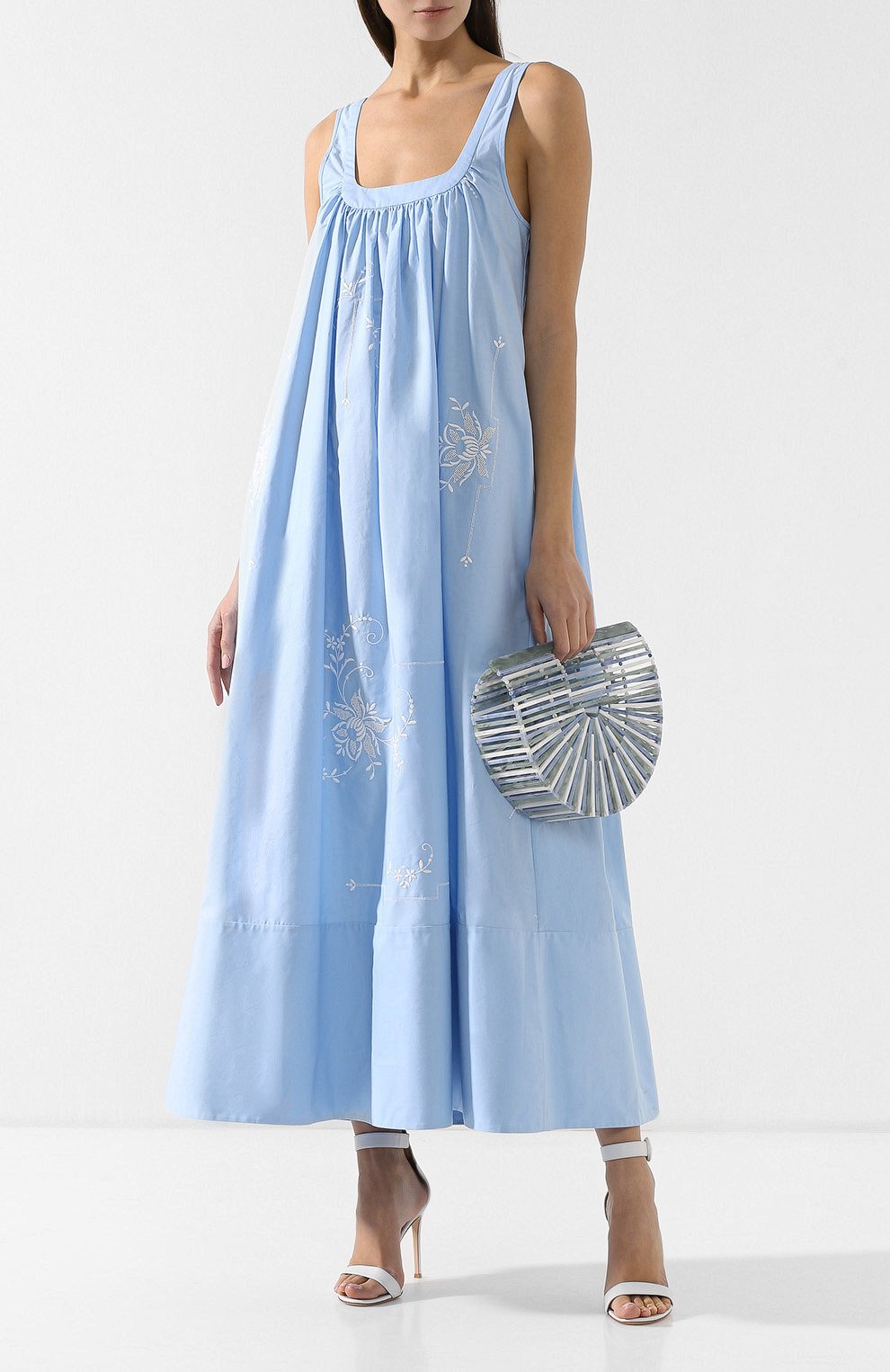 Хлопковое платье STELLA MCCARTNEY голубого цвета по цене 109500 руб., арт. 549054/SMA12, фото 2 Хлопковое платье STELLA MCCARTNEY, арт. 549054/SMA12, фото 2