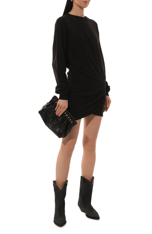 Хлопковое платье Isabel Marant Etoile 24AR00483FAB3M01E Чёрный  24AR00483FAB3M01E Фото 2