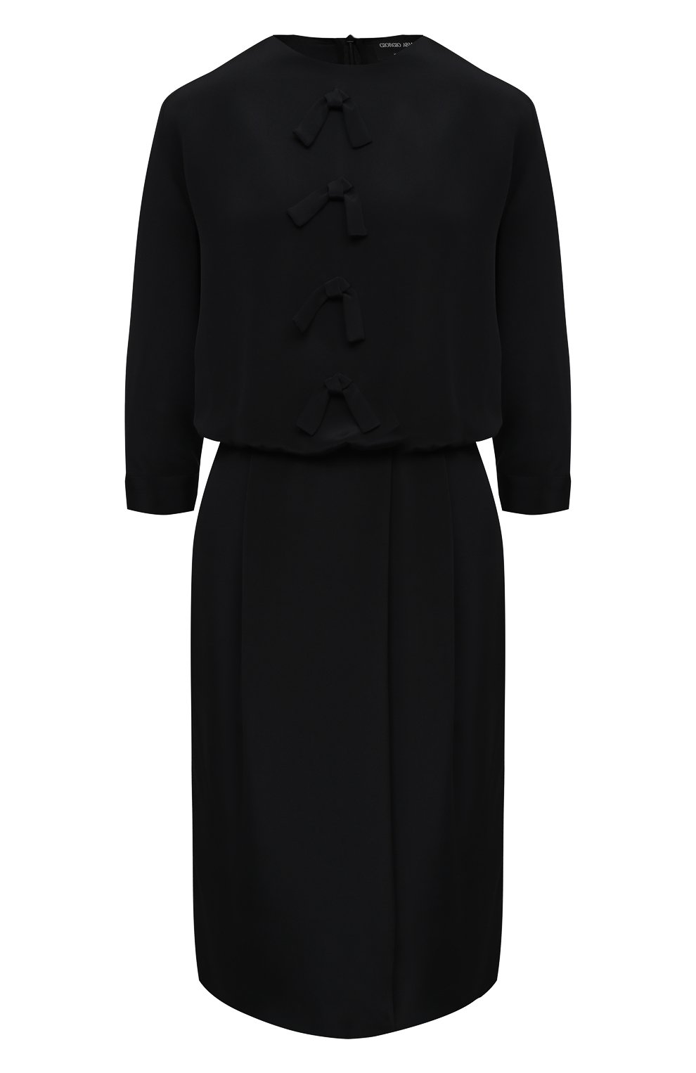 Шелковое платье GIORGIO ARMANI черного цвета по цене 342000 руб., арт. 0WHVA061/T01UW, фото 1 Шелковое платье GIORGIO ARMANI, арт. 0WHVA061/T01UW, фото 1