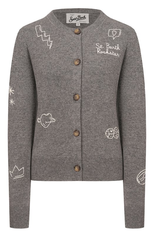 Шерстяной кардиган MC2 Saint Barth IER0001-02145I/SIERRA Серый IER0001-02145I/SIERRA