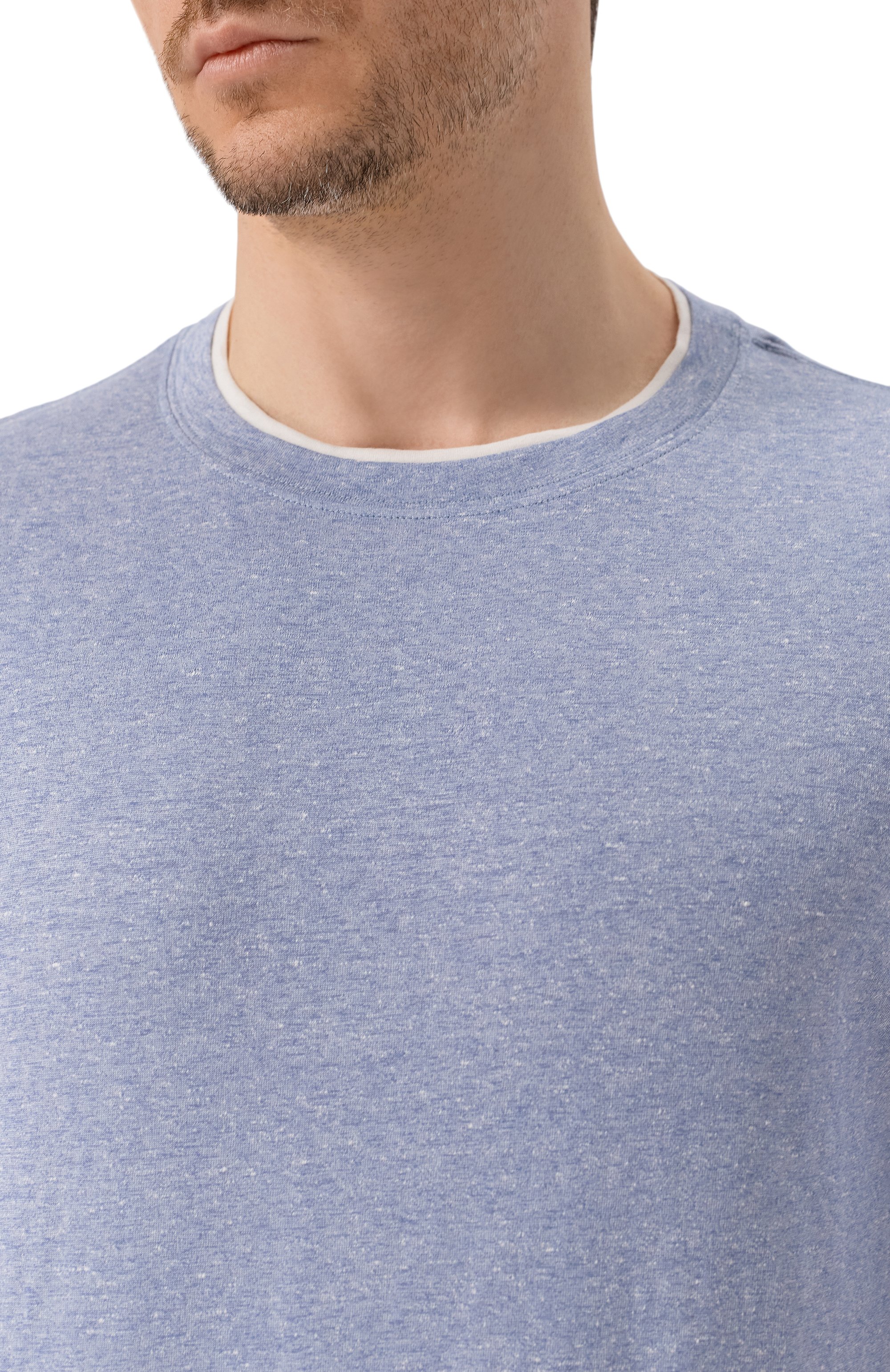 Футболка из хлопка и льна BRUNELLO CUCINELLI, арт. MW8357427, фото 5