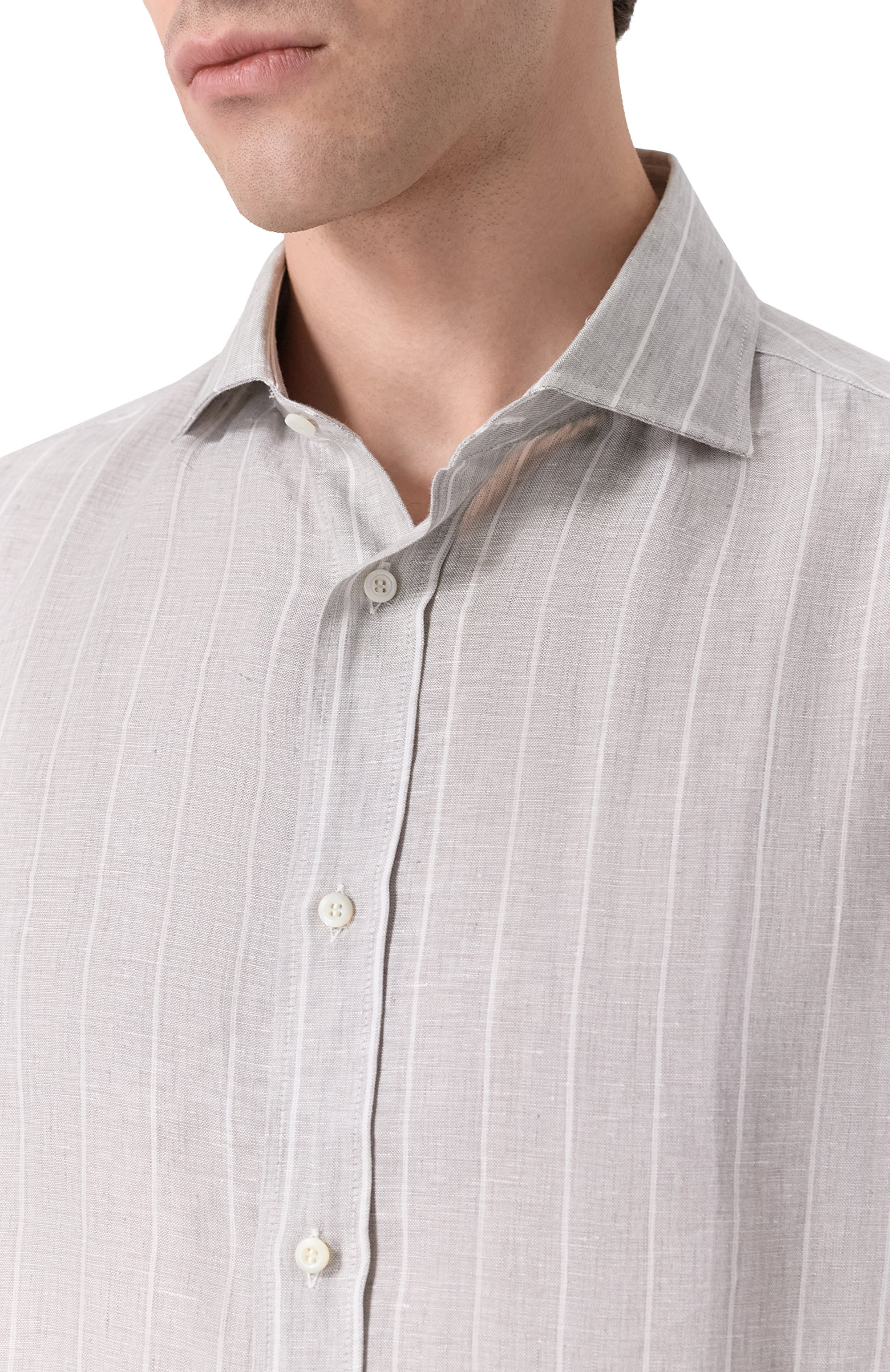 Льняная рубашка BRUNELLO CUCINELLI, арт. MA6860627, фото 5