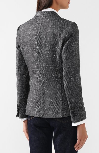 Жакет из смеси шелка и шерсти KITON темно-серого цвета по цене 414500 руб., арт. D46516K02R24, фото 4 Жакет из смеси шелка и шерсти KITON, арт. D46516K02R24, фото 4