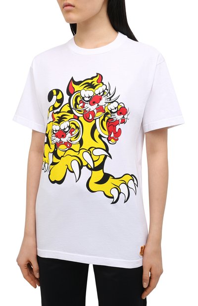 Хлопковая футболка KENZO белого цвета по цене 16050 руб., арт. FB52TS6414SJ, фото 3 Хлопковая футболка KENZO, арт. FB52TS6414SJ, фото 3