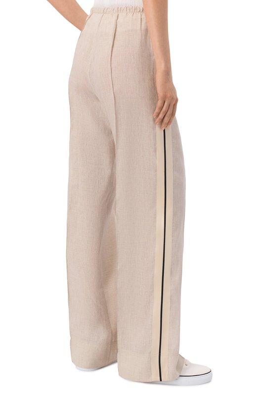 Льняные брюки Palm Angels PWCJ03CS26FAB001 Бежевый  PWCJ03CS26FAB001 Фото 4