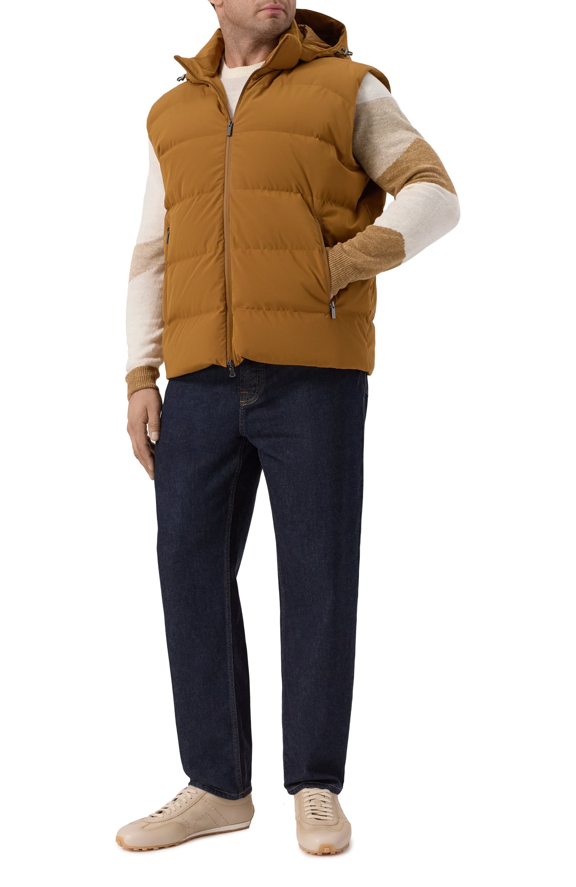 Пуховый жилет PAUL&SHARK светло-коричневого цвета по цене 95800 руб., арт. 15312006/976/3XL, фото 2 Пуховый жилет PAUL&SHARK, арт. 15312006/976/3XL, фото 2