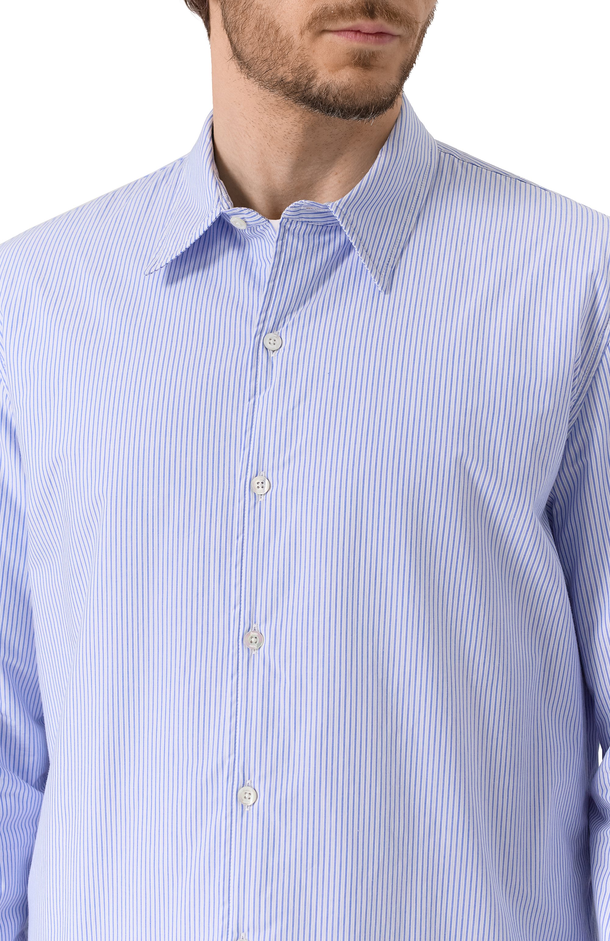 Хлопковая куртка-рубашка HERNO голубого цвета по цене 48800 руб., арт. GI000512U/13255, фото 5 Хлопковая куртка-рубашка HERNO, арт. GI000512U/13255, фото 5