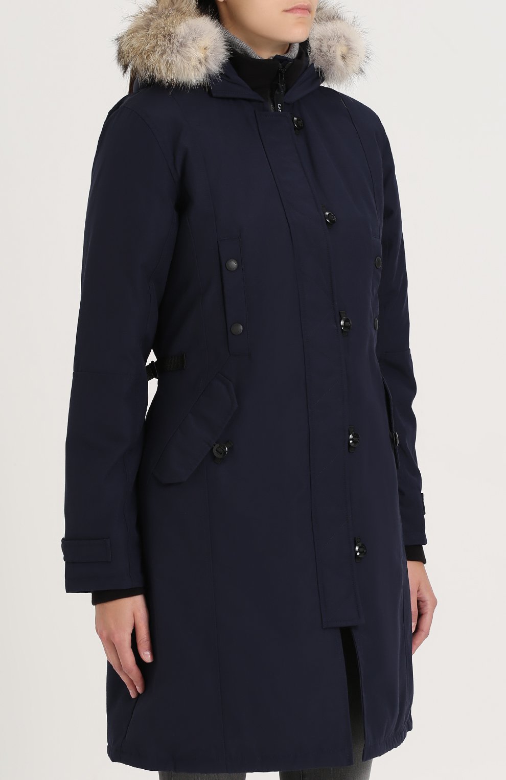 Парка kensington с меховой отделкой CANADA GOOSE синего цвета по цене 118500 руб., арт. 2506L, фото 3 Парка kensington с меховой отделкой CANADA GOOSE, арт. 2506L, фото 3